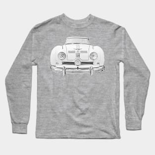 Austin A90 Atlantic 1950s classic car monochrome Long Sleeve T-Shirt